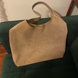 Coach Taupe Suede Shoulder Tote